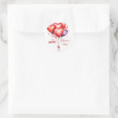 Sticker Rond Bouquet de ballon Coeurs rouge et rose (Sac)