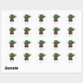 Sticker Rond Bouquet de betteraves rouges Vegetarian Gardening  (Feuille)