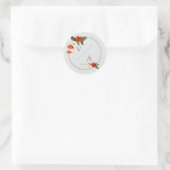Sticker Rond Bouquet de Boho avec fleurs de feu (Sac)