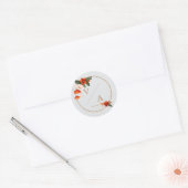 Sticker Rond Bouquet de Boho avec fleurs de feu (Enveloppe)