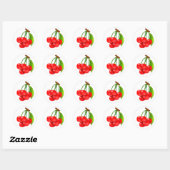 Sticker Rond Bouquet de cerises (Feuille)