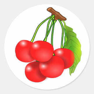 Sticker Rond Bouquet de cerises