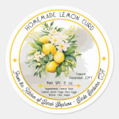 Sticker Rond Bouquet de citron curd fait maison (Devant)