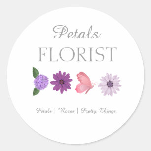 Sticker Rond Bouquet de fleuriste de boutique moderne