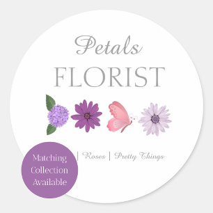 Sticker Rond Bouquet de fleuriste de boutique moderne