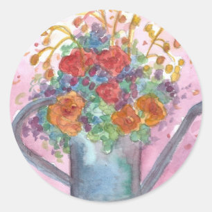 Sticker Rond Bouquet de fleurs Antique Waters Can