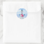 Sticker Rond bouquet de fleurs d'ancre nautique (Sac)