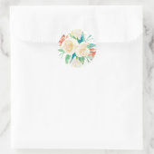 Sticker Rond Bouquet de fleurs d'aquarelle clair (Sac)