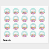 Sticker Rond Bouquet de fleurs d'aquarelle parfum bougie (Feuille)