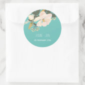 Sticker Rond Bouquet de fleurs de magnolia de printemps (Sac)