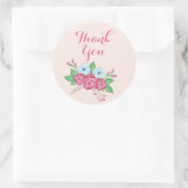 Sticker Rond Bouquet de fleurs florales d'aquarelle Boho, "Merc (Sac)