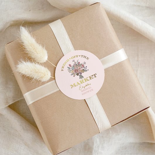 Sticker Rond Bouquet de Fleurs Frais du Marché Fête de Mariage