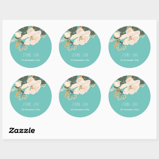 Sticker Rond Bouquet de fleurs Magnolia Spring (Feuille)