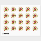 Sticker Rond Bouquet de fleurs mixtes (Feuille)
