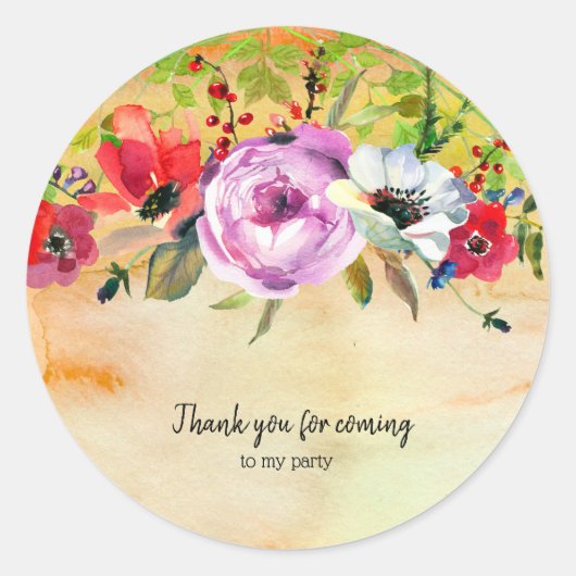 Sticker Rond Bouquet de fleurs pour toutes les occasions (Devant)