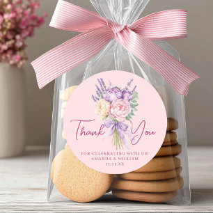 Sticker Rond Bouquet de fleurs rose violet moderne de pivoine M