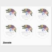 Sticker Rond Bouquet de fleurs violettes et verdure Fête des ma (Feuille)