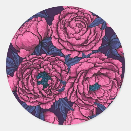 Sticker Rond Bouquet de galets roses (Devant)