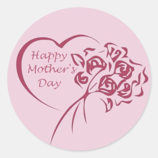Sticker Rond Bouquet de la fête des mères (Devant)