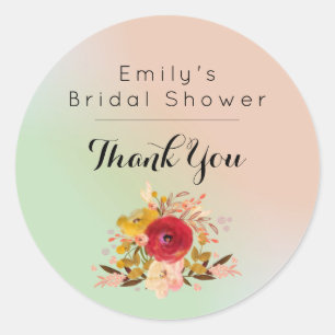 Sticker Rond Bouquet de Merci d'aquarelle florale