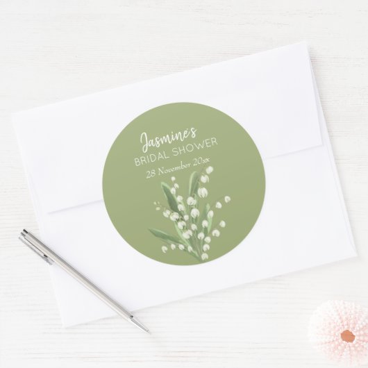 Sticker Rond Bouquet de muguet Shower de mariage  (Enveloppe)