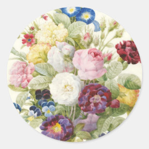 Sticker Rond Bouquet de Redoute d'autocollant rond de fleurs