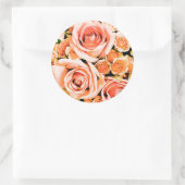 Sticker Rond Bouquet de rose rose poire (Sac)