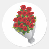 Sticker Rond Bouquet De Roses Rouges (Devant)