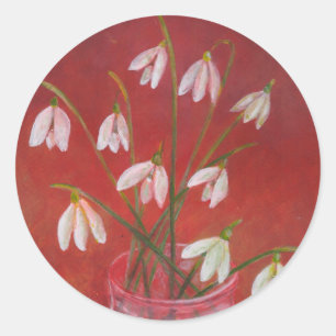 Sticker Rond Bouquet de snowdrops