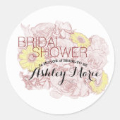 Sticker Rond Bouquet de terre cuite contourné, douche de mariée (Devant)