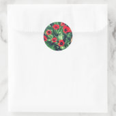 Sticker Rond Bouquet de tulipes dans le jardin (Sac)