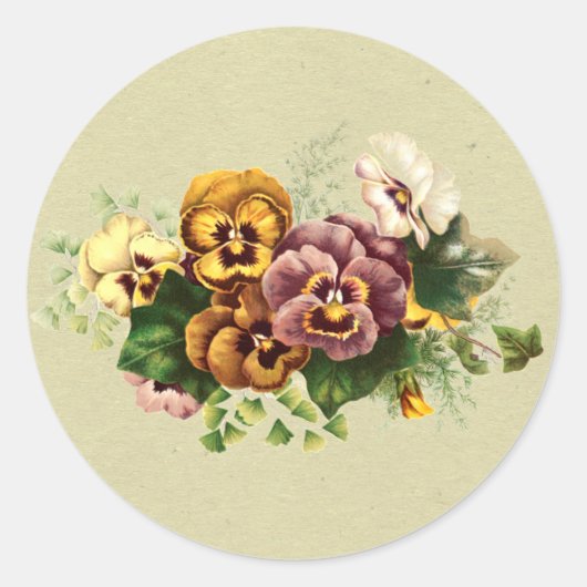 Sticker Rond Bouquet de Vintage (Devant)