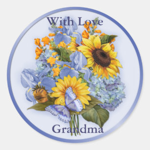 Sticker Rond Bouquet d'été - grand-maman