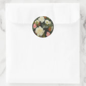 Sticker Rond Bouquet d'oeillets (Sac)