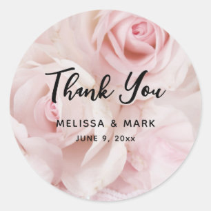 Sticker Rond Bouquet Élégant Roses Roses Roses Roses vintages