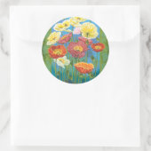 Sticker Rond Bouquet en frontière I (Sac)