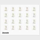 Sticker Rond  Bouquet floral blooming letter b (Feuille)