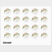 Sticker Rond Bouquet floral de jardin printanier pour fête de m (Feuille)