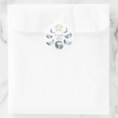 Sticker Rond Bouquet floral de phase de lune à l'aquarelle merc (Sac)