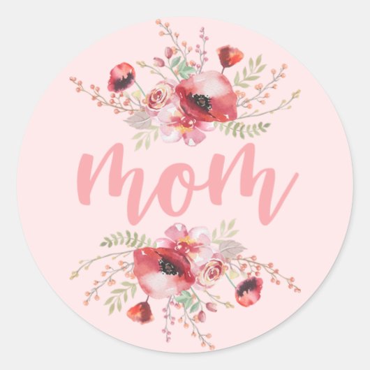 Sticker Rond Bouquet floral | Fête des mères (Devant)