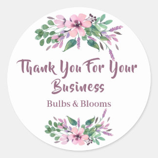 Sticker Rond Bouquet floral "Merci" Entreprise/Marketing