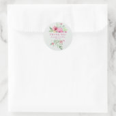 Sticker Rond Bouquet floral Pastel "Merci" (Sac)