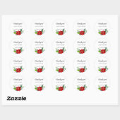 Sticker Rond Bouquet floral Poinsettia, Merci (Feuille)