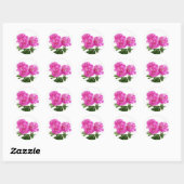 Sticker Rond Bouquet floral rose Fuchsia Peony (Feuille)