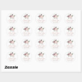Sticker Rond Bouquet floral Rose rustique Dusty (Feuille)