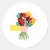 Sticker rond bouquet floral Whimsy (Devant)