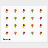 Sticker rond bouquet floral Whimsy (Feuille)