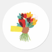 Sticker rond bouquet floral Whimsy (Devant)