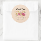 Sticker Rond Bouquet Mariage rose et orange (Sac)