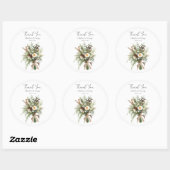Sticker Rond Bouquet mariage rustique (Feuille)